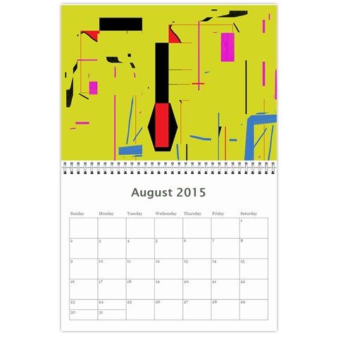 Art Calendar By Cletis Stump Aug 2015