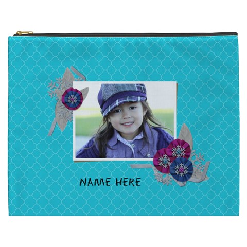 Cosmetic Bag (xxxl): Snowflakes By Jennyl Front