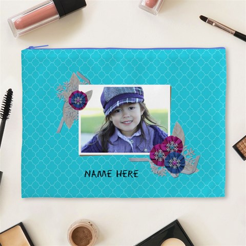 Cosmetic Bag (xl): Snowflakes By Jennyl Front