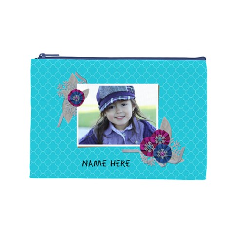 Cosmetic Bag (l): Snowflakes By Jennyl Front