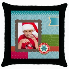 xmas - Throw Pillow Case (Black)