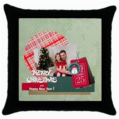 xmas - Throw Pillow Case (Black)