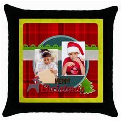 xmas - Throw Pillow Case (Black)