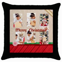 xmas - Throw Pillow Case (Black)