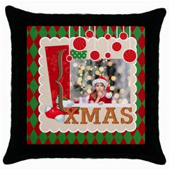 xmas - Throw Pillow Case (Black)