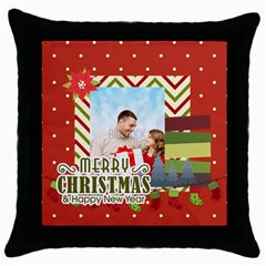 xmas - Throw Pillow Case (Black)