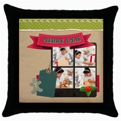 xmas - Throw Pillow Case (Black)