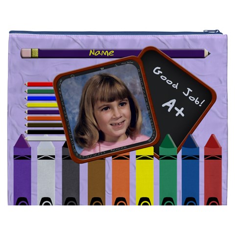 School Pencil Cosmetic Bag Xxxl By Chere s Creations Back