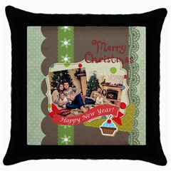 xmas - Throw Pillow Case (Black)