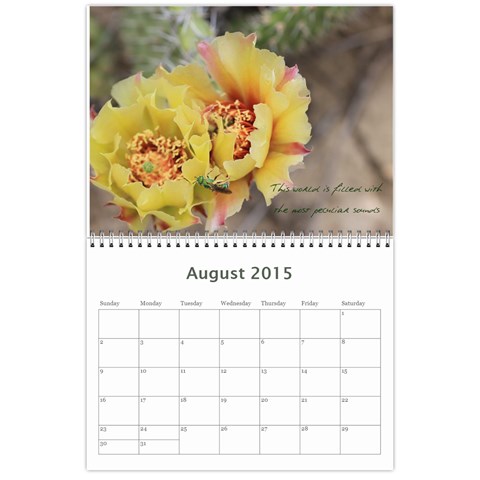 2015 Calendar By Megan Pennington Aug 2015