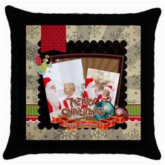 xmas - Throw Pillow Case (Black)