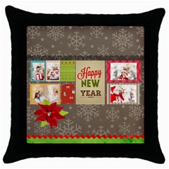 xmas - Throw Pillow Case (Black)