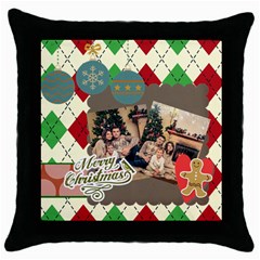 xmas - Throw Pillow Case (Black)