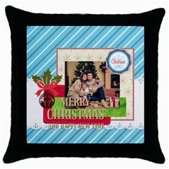 xmas - Throw Pillow Case (Black)