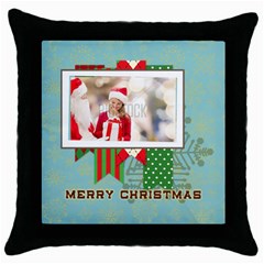 xmas - Throw Pillow Case (Black)