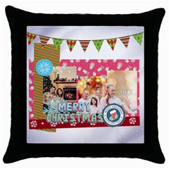 xmas - Throw Pillow Case (Black)