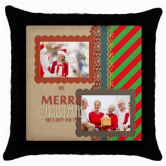 xmas - Throw Pillow Case (Black)