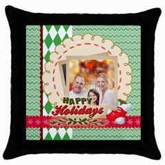 xmas - Throw Pillow Case (Black)