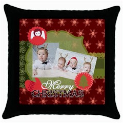 xmas - Throw Pillow Case (Black)