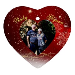 Mom  - Heart Ornament (Two Sides)