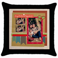 xmas - Throw Pillow Case (Black)