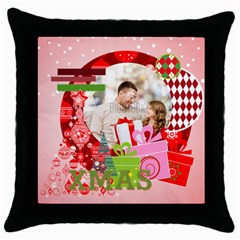 xmas - Throw Pillow Case (Black)