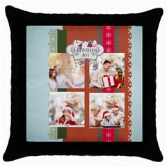 xmas - Throw Pillow Case (Black)