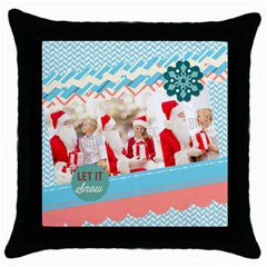 xmas - Throw Pillow Case (Black)