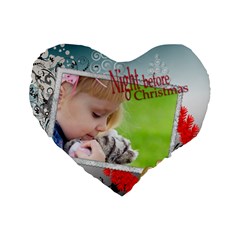 xmas - Standard 16  Premium Plush Fleece Heart Shape Cushion 