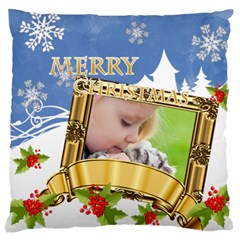 christmas - Large Premium Plush Fleece Cushion Case (One Side)