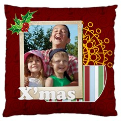 christmas - Large Premium Plush Fleece Cushion Case (One Side)