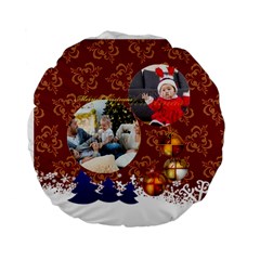 xmas - Standard 15  Premium Plush Fleece Round Cushion 