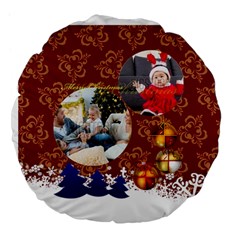 xmas - Large 18  Premium Plush Fleece Round Cushion 