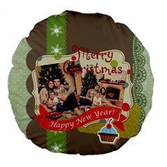 xmas - Large 18  Premium Plush Fleece Round Cushion 