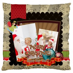 xmas - Large Premium Plush Fleece Cushion Case (Two Sides)