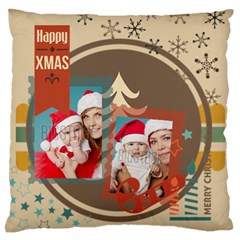 xmas - Large Premium Plush Fleece Cushion Case (Two Sides)