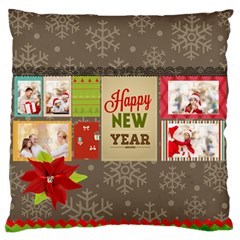 xmas - Large Premium Plush Fleece Cushion Case (Two Sides)