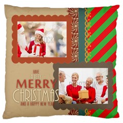 xmas - Large Premium Plush Fleece Cushion Case (Two Sides)