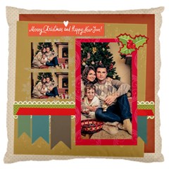 xmas - Large Premium Plush Fleece Cushion Case (Two Sides)