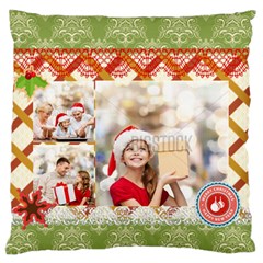 xmas - Large Premium Plush Fleece Cushion Case (Two Sides)