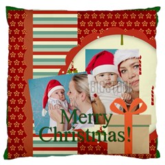 xmas - Large Premium Plush Fleece Cushion Case (Two Sides)