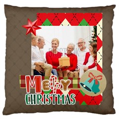 xmas - Large Premium Plush Fleece Cushion Case (Two Sides)