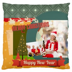 xmas - Large Premium Plush Fleece Cushion Case (Two Sides)