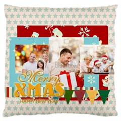 xmas - Large Premium Plush Fleece Cushion Case (Two Sides)