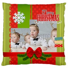 xmas - Large Premium Plush Fleece Cushion Case (Two Sides)