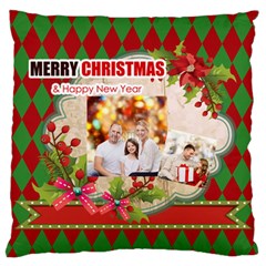 xmas - Large Premium Plush Fleece Cushion Case (Two Sides)