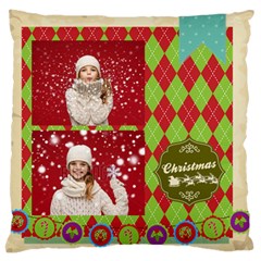 xmas - Large Premium Plush Fleece Cushion Case (Two Sides)