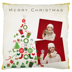 xmas - Large Premium Plush Fleece Cushion Case (Two Sides)