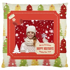 xmas - Large Premium Plush Fleece Cushion Case (Two Sides)