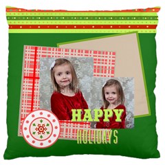 xmas - Large Premium Plush Fleece Cushion Case (Two Sides)